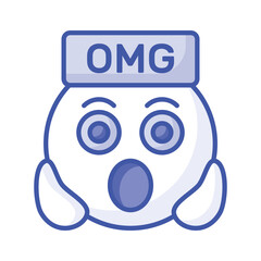 Oh My God expression emoji vector design, editable vector