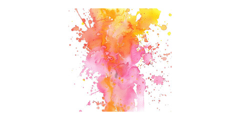 Fototapeta premium watercolor splash in pink, orange and yellow on white background