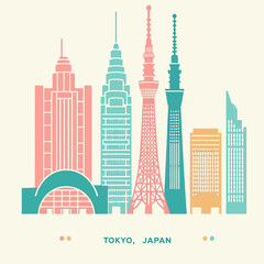 Fototapeta premium Cityscapes and Skylines: Vector Designs Featuring the World's Most Popular Destinations
