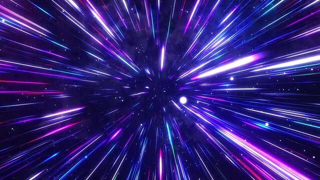 ゆっくりとした動きのカラフルでスペイシーな宇宙空間　ループ