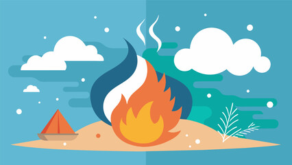The salty sea breeze and the warmth of the fire create the perfect balance of cool and cozy.. Vector illustration