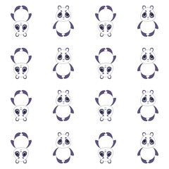 Cute Panda Laughing Cartoon Vector Icon Illustration. Animal Nature Icon Concept Isolated Premium Vector