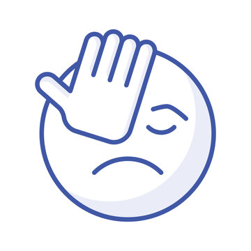 Get this amazing icon of facepalm emoji, sad expressions emoji