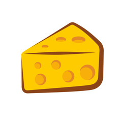 Cheese icons vector set in line, flat, and color style. Mozzarella, cheezy, chezzy, yogurt, ricotta, cream cheese, parmesan, cheddar, brie, emmenthal, gouda symbol. Vector illustration