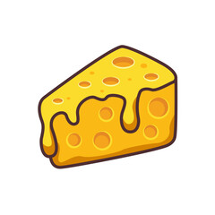 Cheese icons vector set in line, flat, and color style. Mozzarella, cheezy, chezzy, yogurt, ricotta, cream cheese, parmesan, cheddar, brie, emmenthal, gouda symbol. Vector illustration
