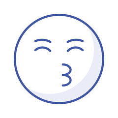 Kissing emoji vector design, ready to use icon