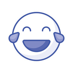 An edible icon of laughing emoji, easy to use and download