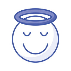 Perfectly designed icon of angel emoji, ready to use vector