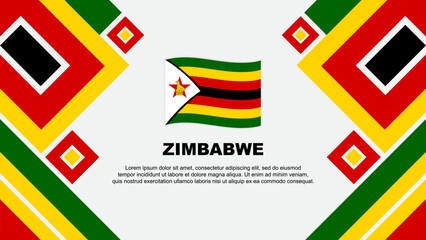 Zimbabwe Flag Abstract Background Design Template. Zimbabwe Independence Day Banner Wallpaper Vector Illustration. Zimbabwe Cartoon