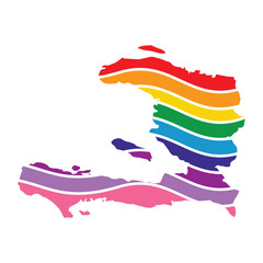 haiti swoosh silhouette rainbow map