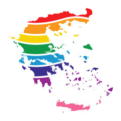 greece swoosh silhouette rainbow map