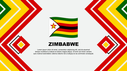 Zimbabwe Flag Abstract Background Design Template. Zimbabwe Independence Day Banner Wallpaper Vector Illustration. Zimbabwe Design