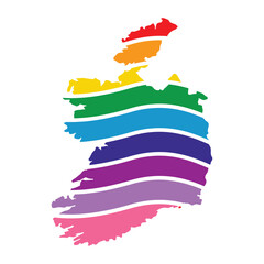 ireland swoosh silhouette rainbow map
