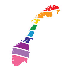 norway swoosh silhouette rainbow map