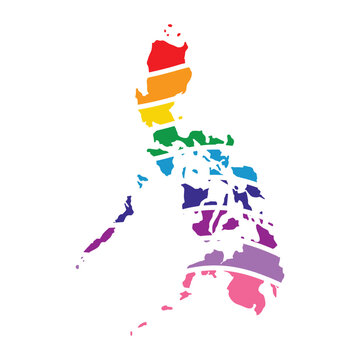 philippines swoosh silhouette rainbow map