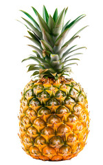 pineapple isolated on a transparent PNG background, white background , cut out, clipping path, Generative Ai