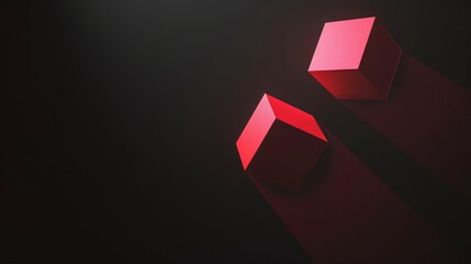 Vibrant red typography on an empty background, ready to proceed