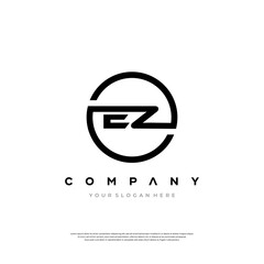 Initial letter ez modern linked circle round lowercase logo