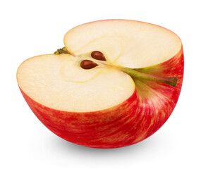 Half of a red apple isolated on a transparent background.