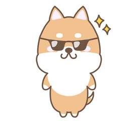 サングラスをかけたいぬ/キラキラ