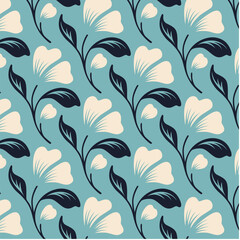 hand drawn blossoms fabric, wallpaper and textures