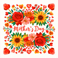 AI  Generated Happy Mother`s Day Greeting Card.