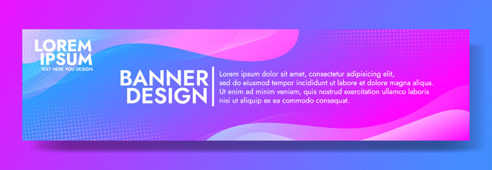 Elegant Gradient Wave Art. Infuse elegance into your projects with this abstract banner template. The violet to blue gradient waves are ideal for creating eye catching headers, banners
