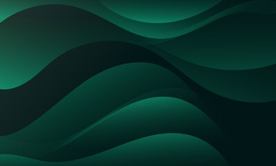 Enchanting wave design. Alluring abstract background with green to dark green gradient. Great for websites, flyers, posters, and digital art