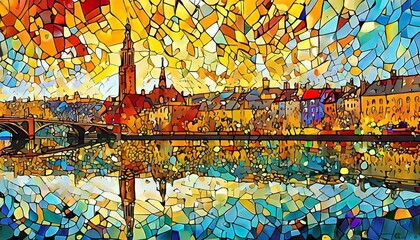 glass cityscape