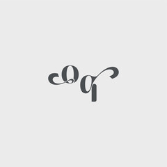 beauty monogram initial logo simple and minimalism OQ Classy black fashion letter