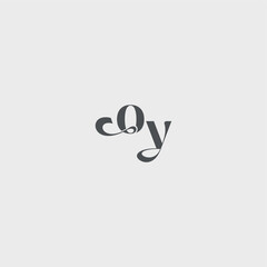 beauty monogram initial logo simple and minimalism OY Classy black fashion letter