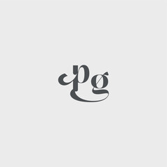 beauty monogram initial logo simple and minimalism PG Classy black fashion letter