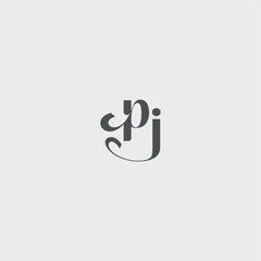 beauty monogram initial logo simple and minimalism PJ Classy black fashion letter