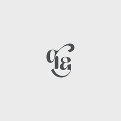 beauty monogram initial logo simple and minimalism QA Classy black fashion letter