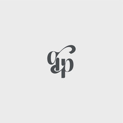 beauty monogram initial logo simple and minimalism QP Classy black fashion letter