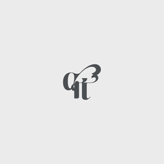 beauty monogram initial logo simple and minimalism QT Classy black fashion letter