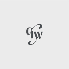 beauty monogram initial logo simple and minimalism QW Classy black fashion letter