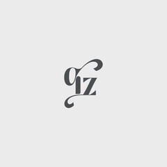 beauty monogram initial logo simple and minimalism QZ Classy black fashion letter