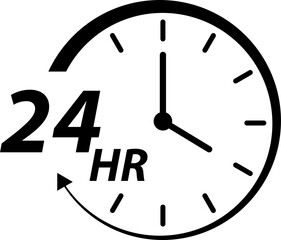 Twenty four hour icon for graphic design, logo, web site, social media, mobile app, ui illustration