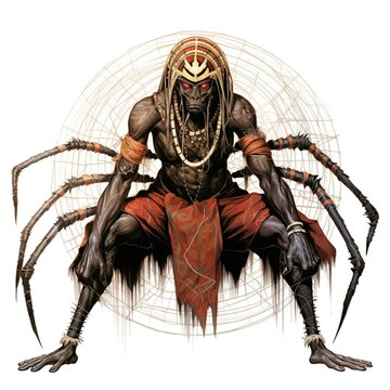 Illustration of Anansi on a White Background