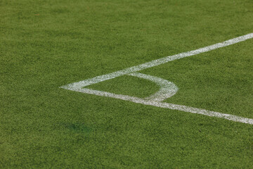 Green Soccer Field or Football Field Corner View with Grass Texture and Pattern, Football Pitch NFL