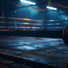 Empty boxing training ring