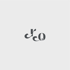 beauty monogram initial logo simple and minimalism RO Classy black fashion letter