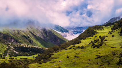 Mountains in the mountains. Valley of Flowers, a beautiful Trek in the Himalayas, Nanda Devi...