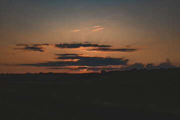 photography, summer sunset in nature