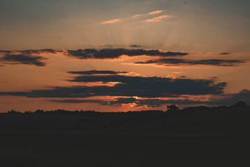 photography, summer sunset in nature