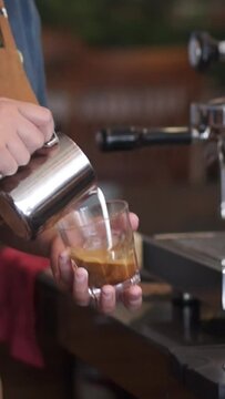 Barista Making Latte