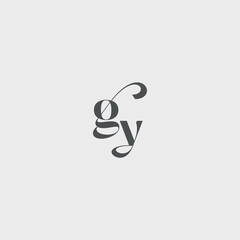 Classy black fashion beauty monogram initial logo letter simple and minimalism GY