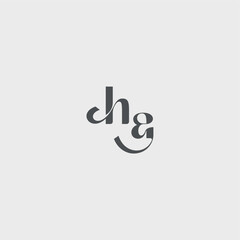 Classy black fashion beauty monogram initial logo letter simple and minimalism HA