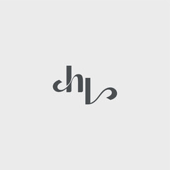 Classy black fashion beauty monogram initial logo letter simple and minimalism HL